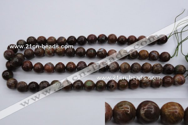 COP954 15.5 inches 12mm round green opal gemstone beads wholesale