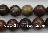 COP955 15.5 inches 14mm round green opal gemstone beads wholesale