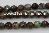 COP962 15.5 inches 8mm faceted round green opal gemstone beads