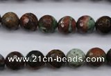 COP964 15.5 inches 12mm faceted round green opal gemstone beads