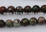 COP965 15.5 inches 14mm faceted round green opal gemstone beads