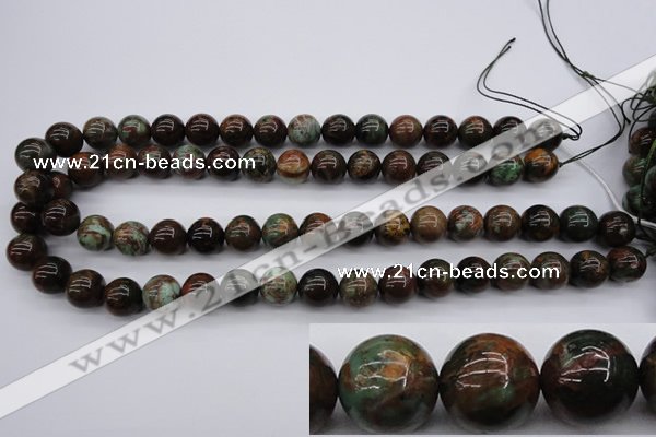 COP988 15.5 inches 12mm round green opal gemstone beads wholesale