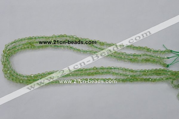 COQ10 16 inches 4mm faceted round dyed olive quartz beads wholesale