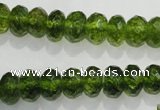 COQ101 15.5 inches 6*10mm faceted rondelle dyed olive quartz beads