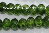 COQ102 15.5 inches 10*14mm faceted rondelle dyed olive quartz beads