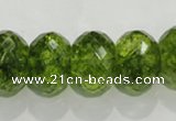 COQ104 15.5 inches 13*18mm faceted rondelle dyed olive quartz beads