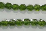 COQ116 15.5 inches 8mm faceted nuggets dyed olive quartz beads