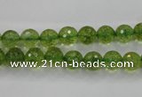 COQ12 16 inches 8mm faceted round dyed olive quartz beads wholesale