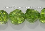 COQ125 15.5 inches 18mm nuggets dyed olive quartz beads