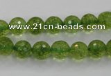 COQ15 16 inches 12mm faceted round dyed olive quartz beads wholesale