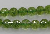 COQ16 16 inches 14mm faceted round dyed olive quartz beads wholesale