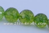 COQ17 16 inches 16mm faceted round dyed olive quartz beads wholesale