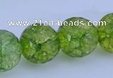 COQ18 16 inches 18mm faceted round dyed olive quartz beads wholesale