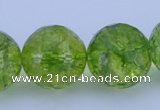 COQ19 16 inches 20mm faceted round dyed olive quartz beads wholesale