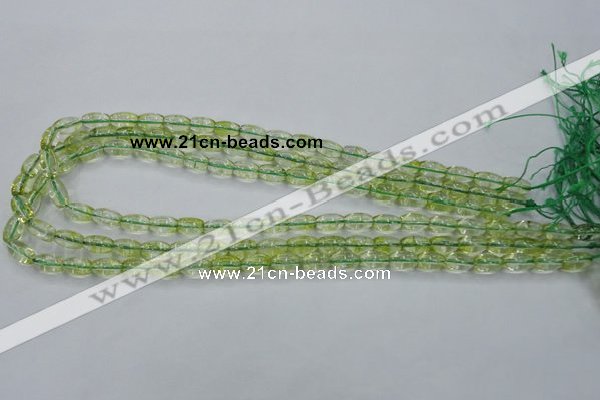 COQ21 16 inches 6*10mm rice dyed olive quartz beads wholesale