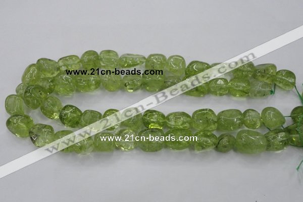 COQ23 16 inches 12*14mm nugget dyed olive quartz beads wholesale