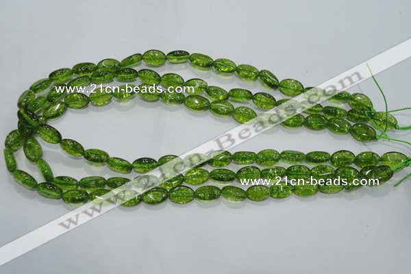 COQ35 15.5 inches 8*12mm oval dyed olive quartz beads wholesale