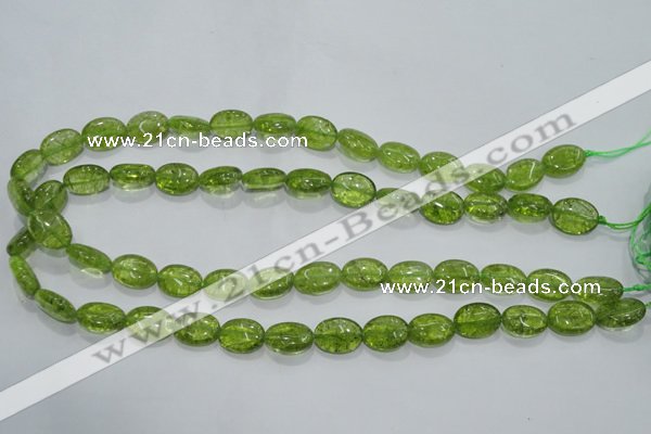 COQ36 15.5 inches 10*14mm oval dyed olive quartz beads wholesale