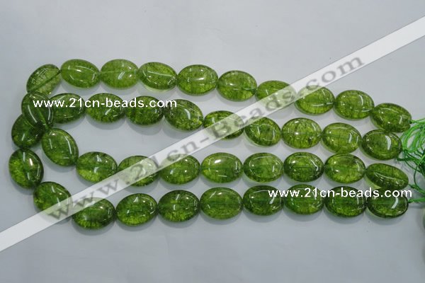COQ37 15.5 inches 15*20mm oval dyed olive quartz beads wholesale