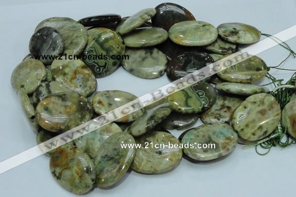 COS07 15.5 inches 25*35mm oval ocean stone beads wholesale