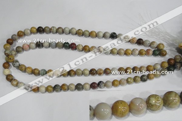 COS162 15.5 inches 8mm round ocean stone beads wholesale