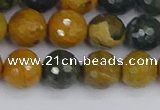 COS203 15.5 inches 10mm faceted round ocean jasper beads