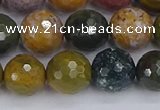 COS204 15.5 inches 12mm faceted round ocean jasper beads