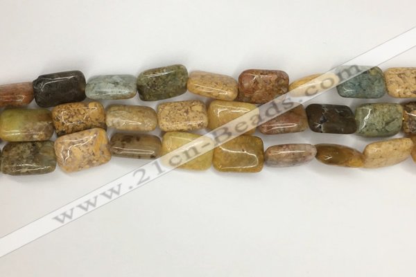 COS251 15.5 inches 10*14mm rectangle ocean stone beads wholesale