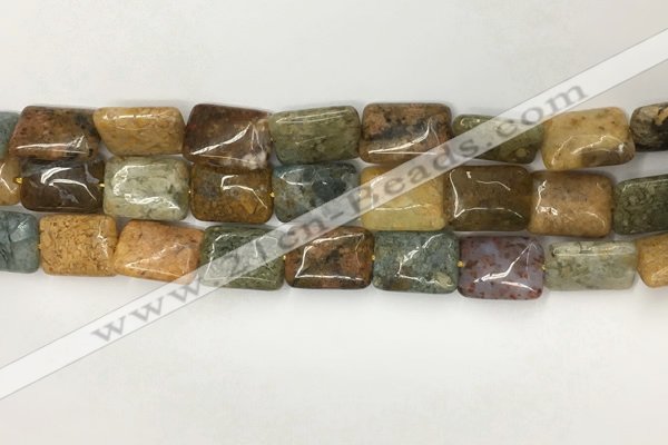 COS252 15.5 inches 12*16mm rectangle ocean stone beads wholesale