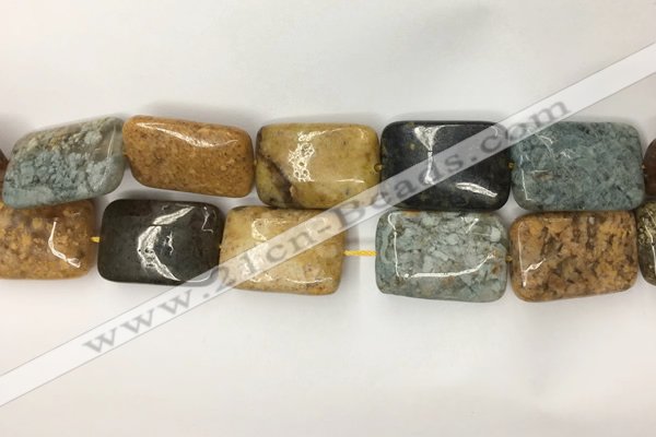 COS255 15.5 inches 18*25mm rectangle ocean stone beads wholesale