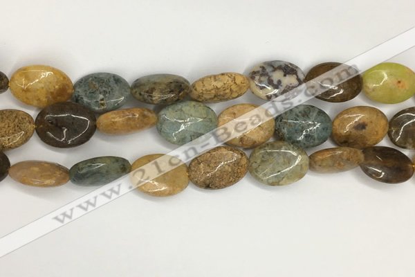 COS259 15.5 inches 12*16mm oval ocean stone beads wholesale