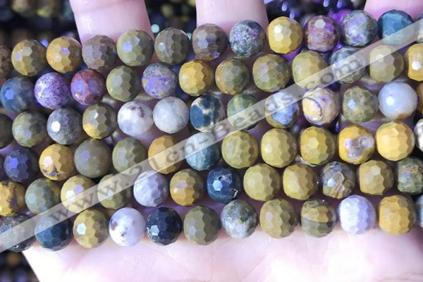 COS311 15.5 inches 8mm faceted round ocean jasper beads
