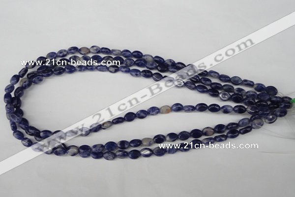 COV01 15.5 inches 6*8mm oval blue spot gemstone beads wholesale