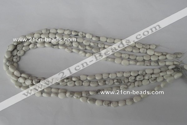 COV05 15.5 inches 6*8mm oval white howlite beads wholesale