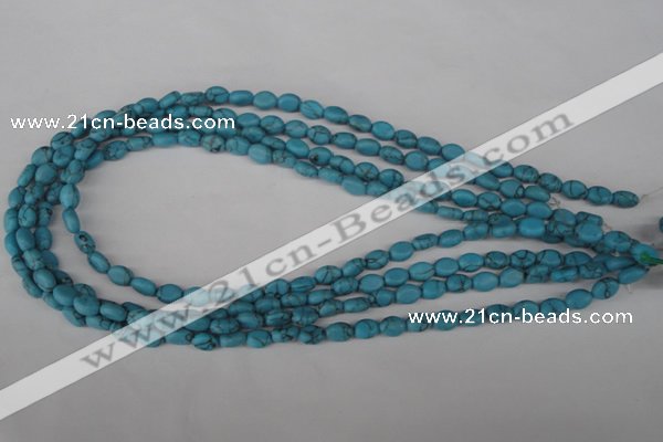 COV06 15.5 inches 6*8mm oval synthetic turquoise beads wholesale