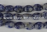 COV10 15.5 inches 8*10mm oval blue spot gemstone beads wholesale