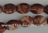 COV106 15.5 inches 12*16mm oval red mud jasper beads wholesale