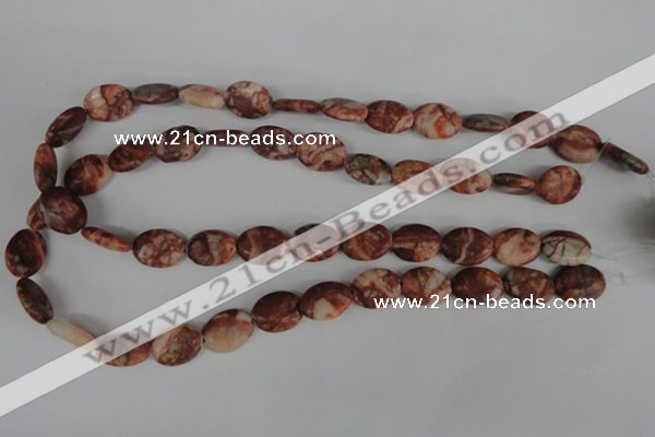 COV106 15.5 inches 12*16mm oval red mud jasper beads wholesale