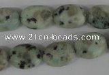 COV107 15.5 inches 12*16mm oval sesame jasper beads wholesale