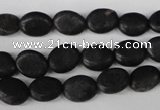 COV14 15.5 inches 8*10mm oval blackstone gemstone beads wholesale