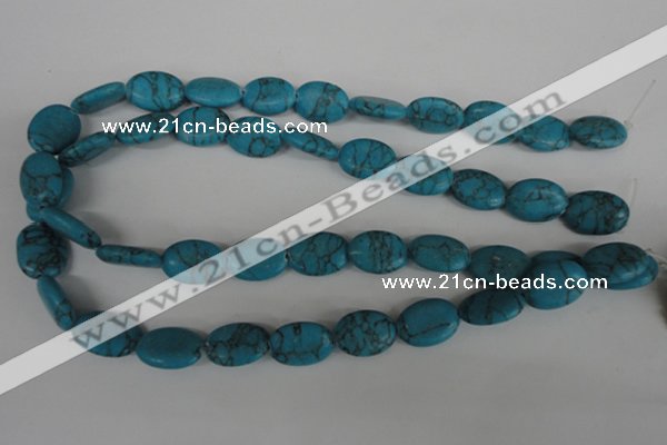 COV140 15.5 inches 12*17mm oval synthetic turquoise beads wholesale