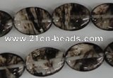 COV145 15.5 inches 13*18mm oval watermelon black beads wholesale