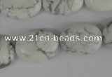 COV155 15.5 inches 15*20mm oval white howlite beads wholesale