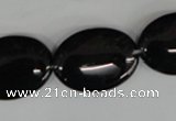 COV160 15.5 inches 17*24mm oval black agate beads wholesale