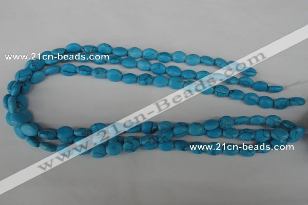 COV20 15.5 inches 8*10mm oval synthetic turquoise beads wholesale