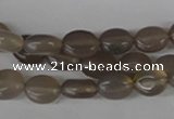 COV27 15.5 inches 8*10mm oval grey agate gemstone beads wholesale