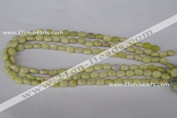 COV29 15.5 inches 8*10mm oval lemon jade gemstone beads wholesale