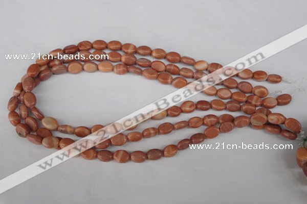 COV33 15.5 inches 8*10mm oval red mud jasper beads wholesale