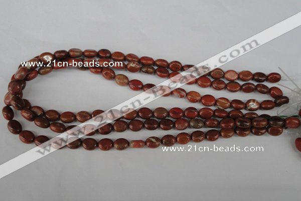 COV36 15.5 inches 8*10mm oval red jasper beads wholesale