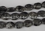 COV46 15.5 inches 8*10mm oval black labradorite beads wholesale